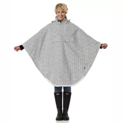 Poncho Happy Rainy Days Rain Cape Unisex White Black