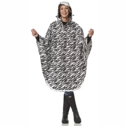 Poncho Happy Rainy Days Rain Cape Unisex Grey White
