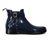 Gummistiefel Hunter Refined Gloss Quilt Chelsea Navy Damen -Regenstiefel Geschäft 1 WFS1032RGL NVY