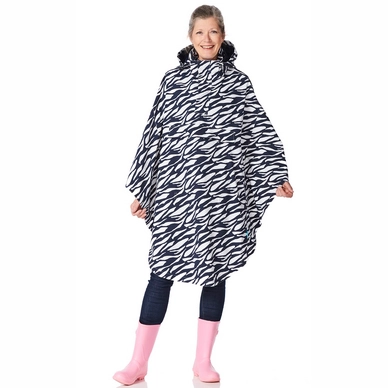 Poncho Happy Rainy Days Bike Cape Marit Zebra Midnight Off White Muster 4 Poncho Happy Rainy Days Bike Cape Marit Zebra Midnight Off White Muster – Bild 2