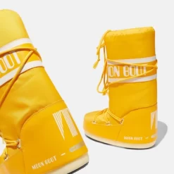 Schneestiefel Moon Boot Nylon Yellow Damen -Regenstiefel Geschäft 3 moon boot icon yellow nylon boots 17006165 34653036 2048