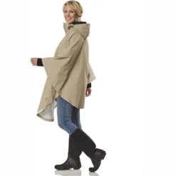 Poncho Happy Rainy Days Rain Cape Unisex Beige -Regenstiefel Geschäft 4 785x1200 1