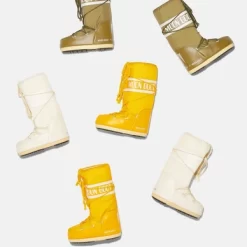 Schneestiefel Moon Boot Nylon Yellow Damen -Regenstiefel Geschäft 5 moon boot icon cream nylon boots 17004942 34650652 2048