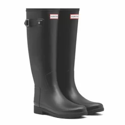 Gummistiefel Hunter Refined Tall Black Damen -Regenstiefel Geschäft 67671 Womens Refined Tall Wellington Boot WFT2200RMABLK BLACK ORIGINAL