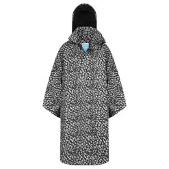 Poncho Happy Rainy Days Bike Cape Bernice Cheetah Black Off Whit